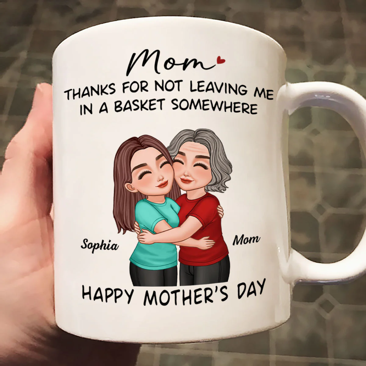 Thanks For Not Leaving Me In Basket Somewhere Happy Mother's Day Personalized Mug - Image 2