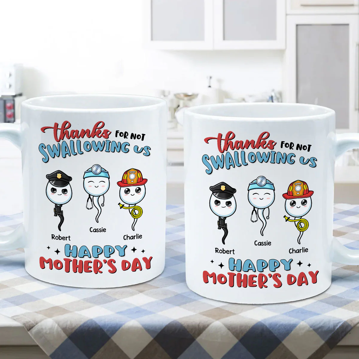 Thanks For Not Swallowing Us Happy Mother's Day Personalized Mug - Image 5