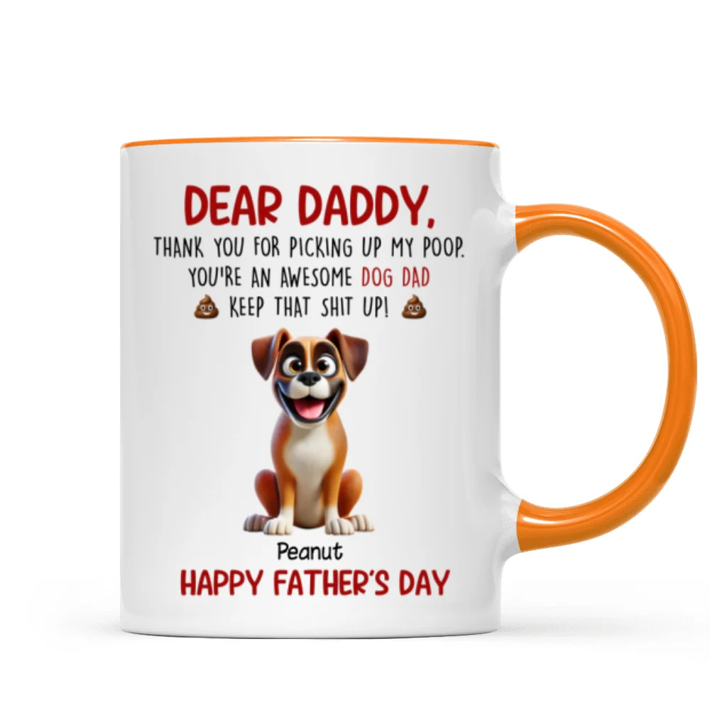 Thanks For Picking Up My Poop Dad Cute Cartoon Dogs Personalized Mug - Image 15