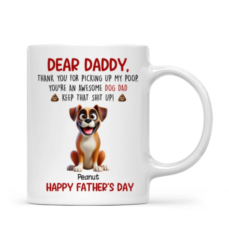 Thanks For Picking Up My Poop Dad Cute Cartoon Dogs Personalized Mug - Image 9