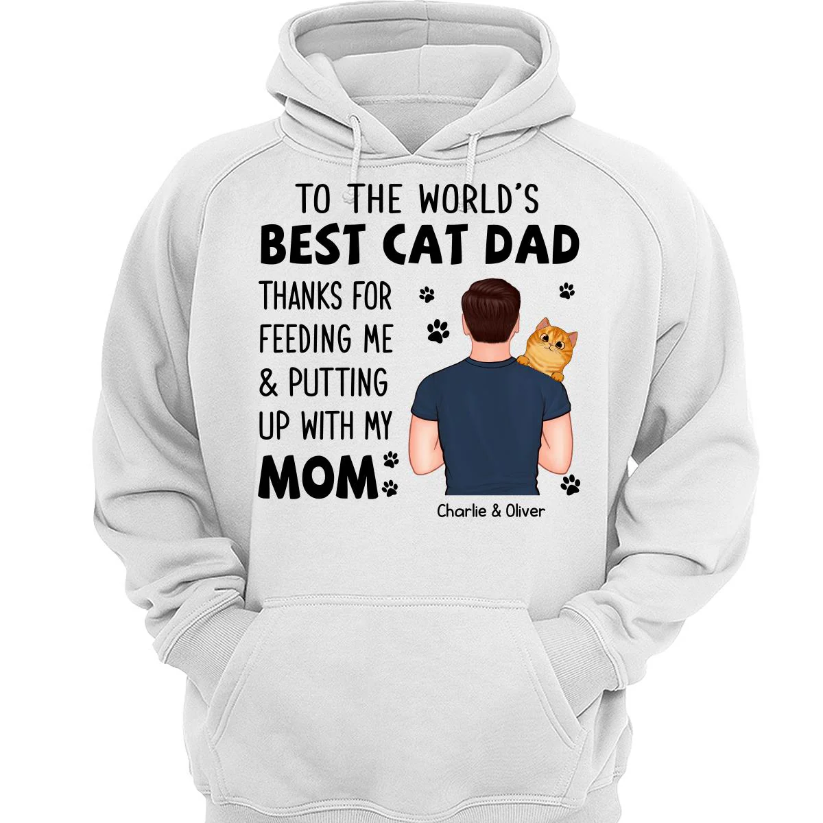 Thanks For Putting Up With Our Mom Cat Dad Personalized Shirt - Image 3