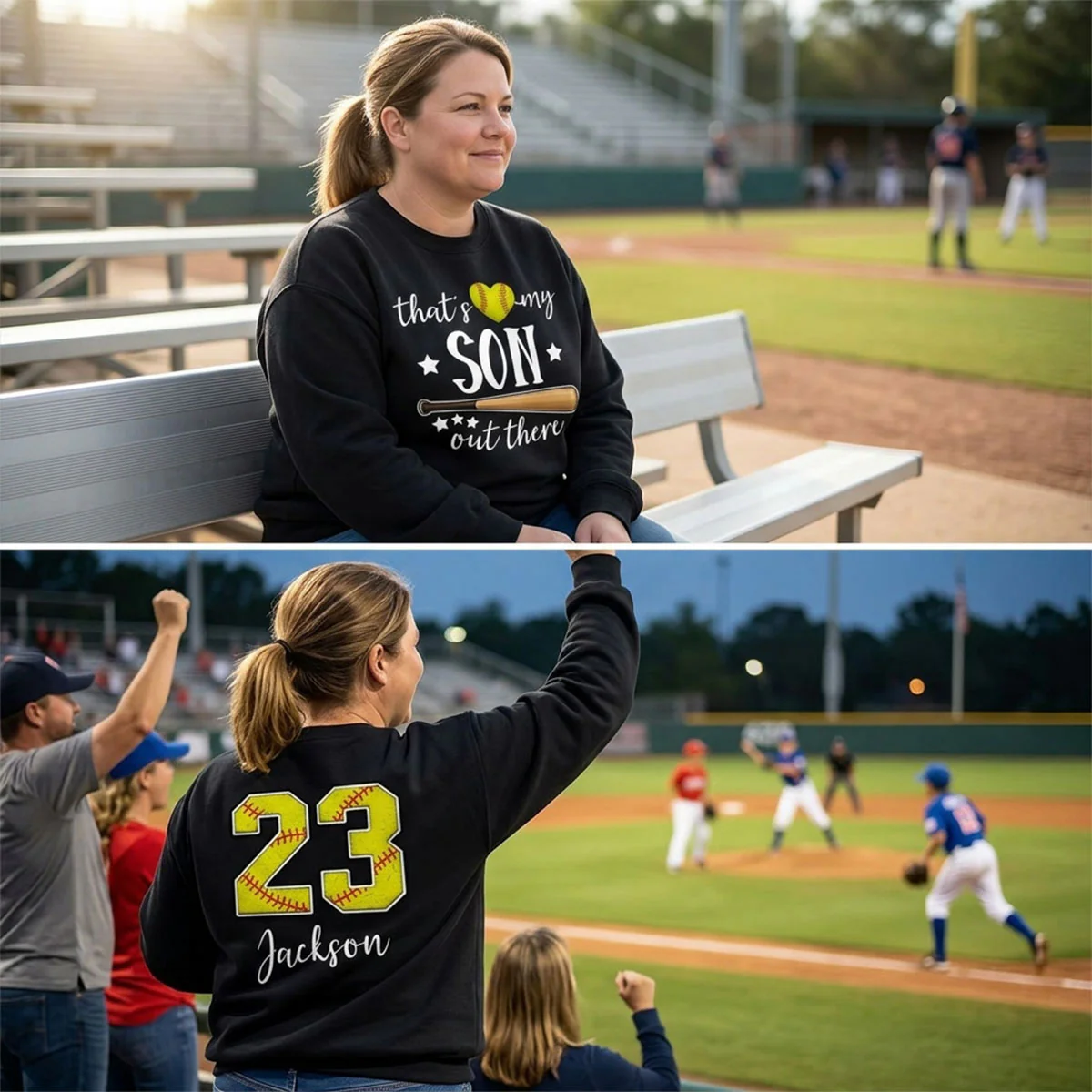 That's My Grandson Out There - Personalized Double Sided Shirt - Baseball Softball Grandma Mom - Image 10