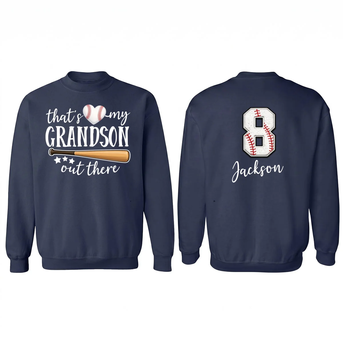 That's My Grandson Out There - Personalized Double Sided Shirt - Baseball Softball Grandma Mom - Image 18