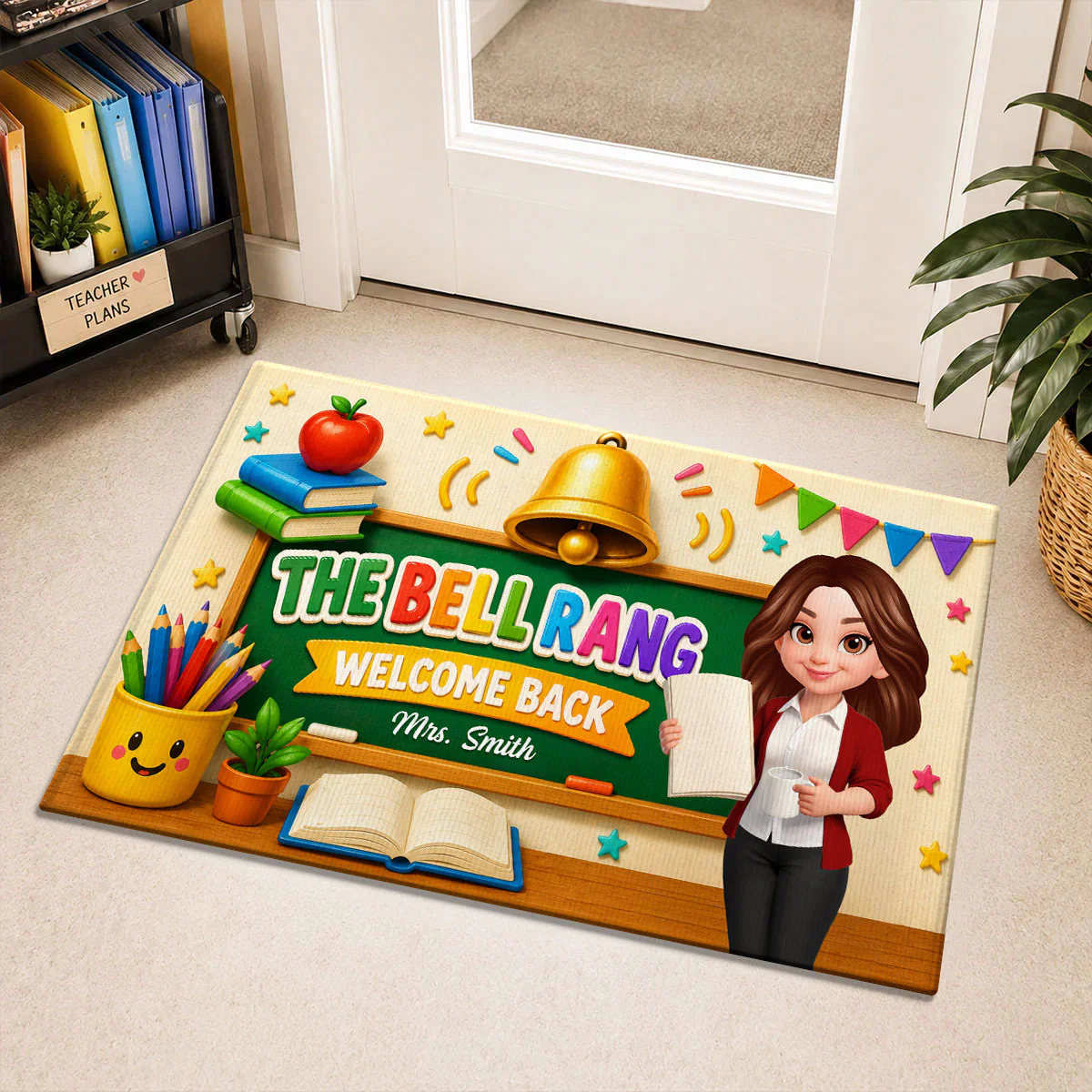 The Bell Rang Welcome Back To Class - Personalized Doormat - Back To School Gift For Teachers, Classroom Decors - Image 5