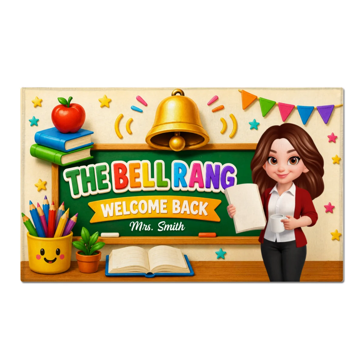 The Bell Rang Welcome Back To Class - Personalized Doormat - Back To School Gift For Teachers, Classroom Decors - Image 9