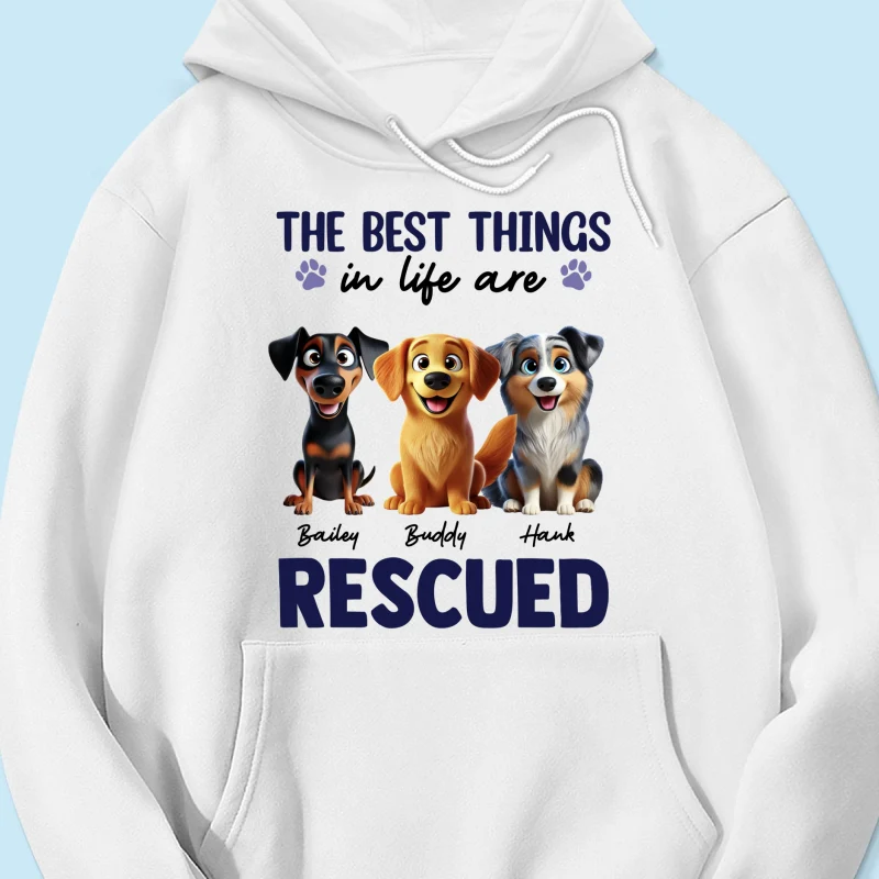 The Best Things In Life Are Rescued Animation Cartoon Dogs Personalized Shirt - Image 15