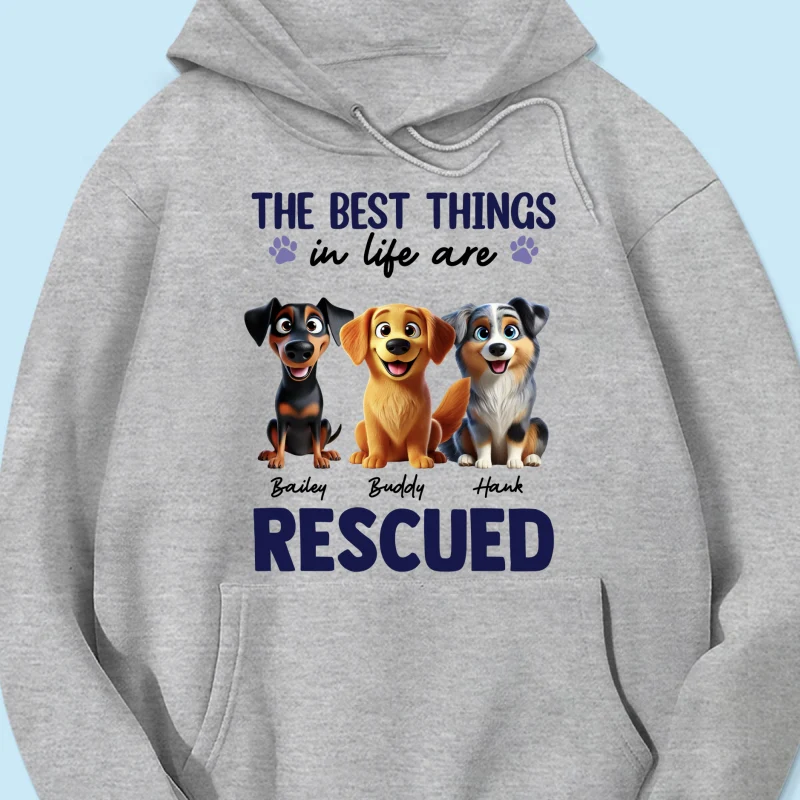 The Best Things In Life Are Rescued Animation Cartoon Dogs Personalized Shirt - Image 16