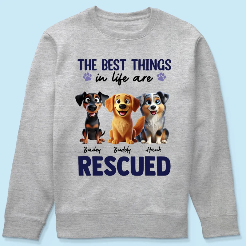 The Best Things In Life Are Rescued Animation Cartoon Dogs Personalized Shirt - Image 20