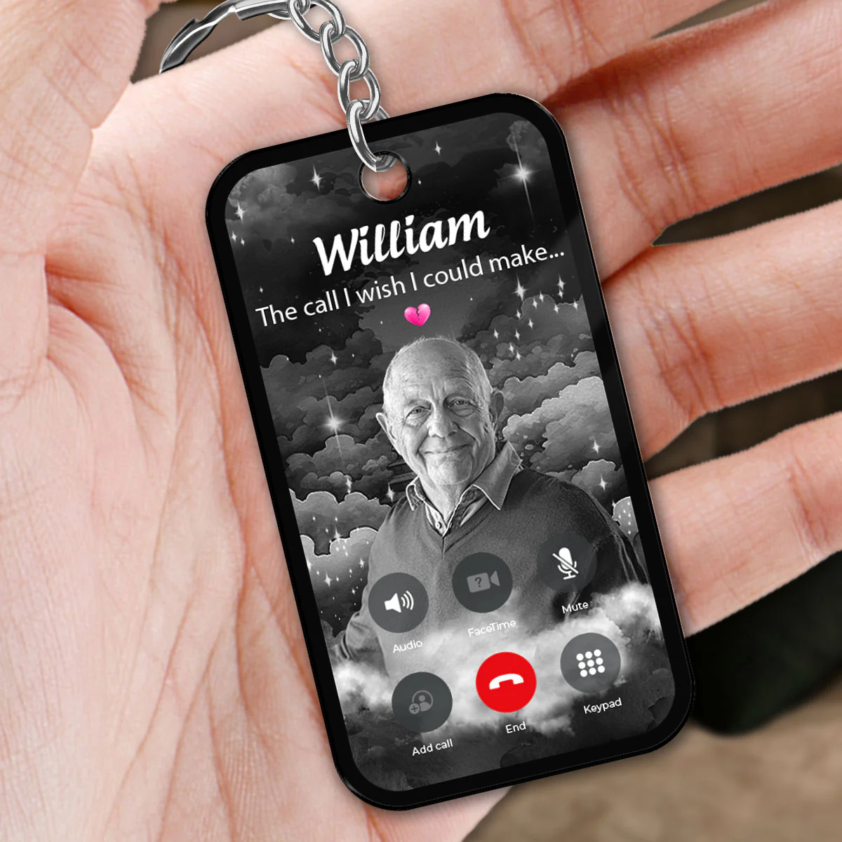 The Call I Wish I Could Make Photo Inserted Memorial Gift Remembrance Keepsake Voice Message QR Code Personalized Acrylic Keychain - Image 3