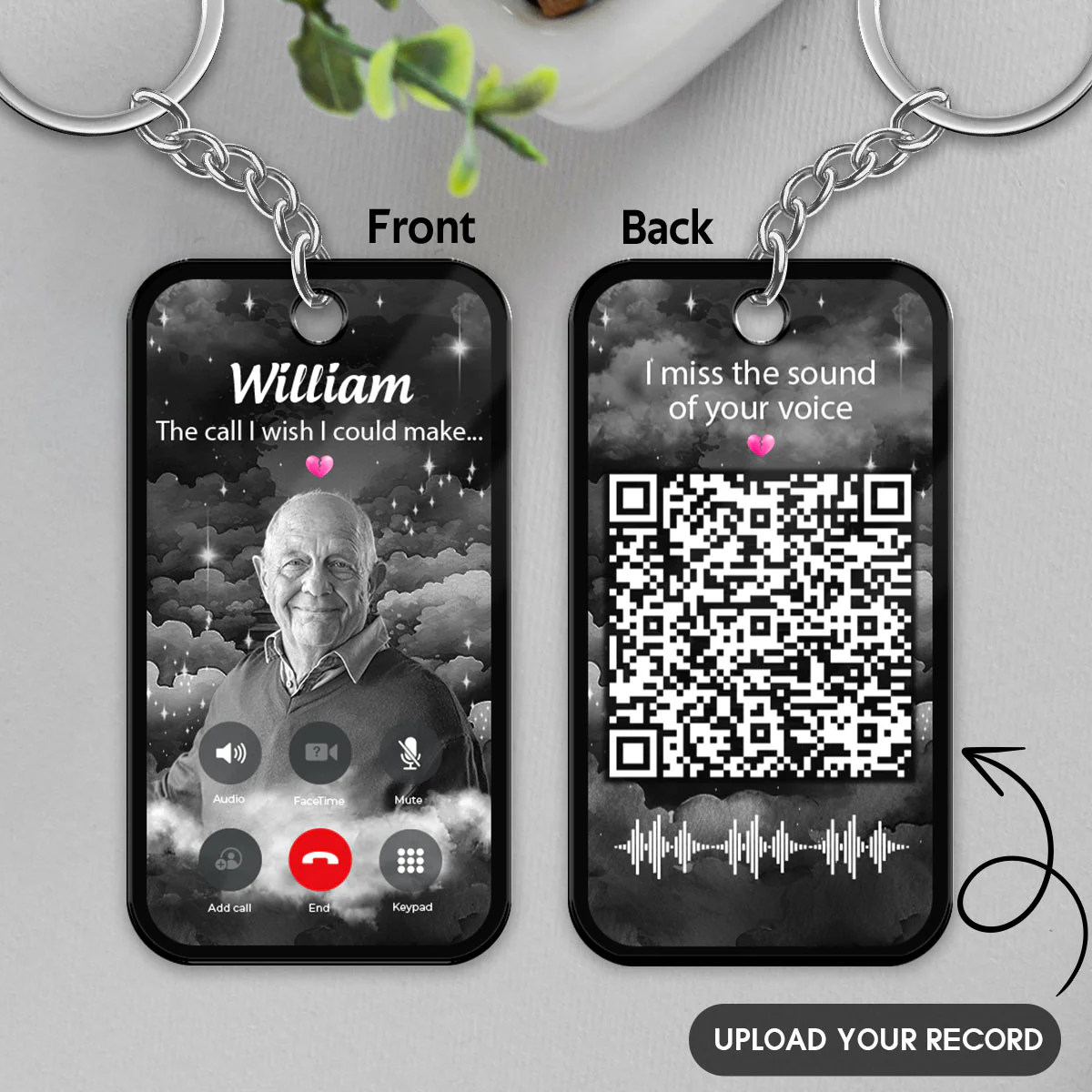 The Call I Wish I Could Make Photo Inserted Memorial Gift Remembrance Keepsake Voice Message QR Code Personalized Acrylic Keychain - Image 4