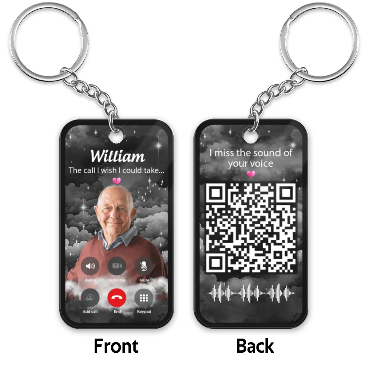 The Call I Wish I Could Make Photo Inserted Memorial Gift Remembrance Keepsake Voice Message QR Code Personalized Acrylic Keychain - Image 7