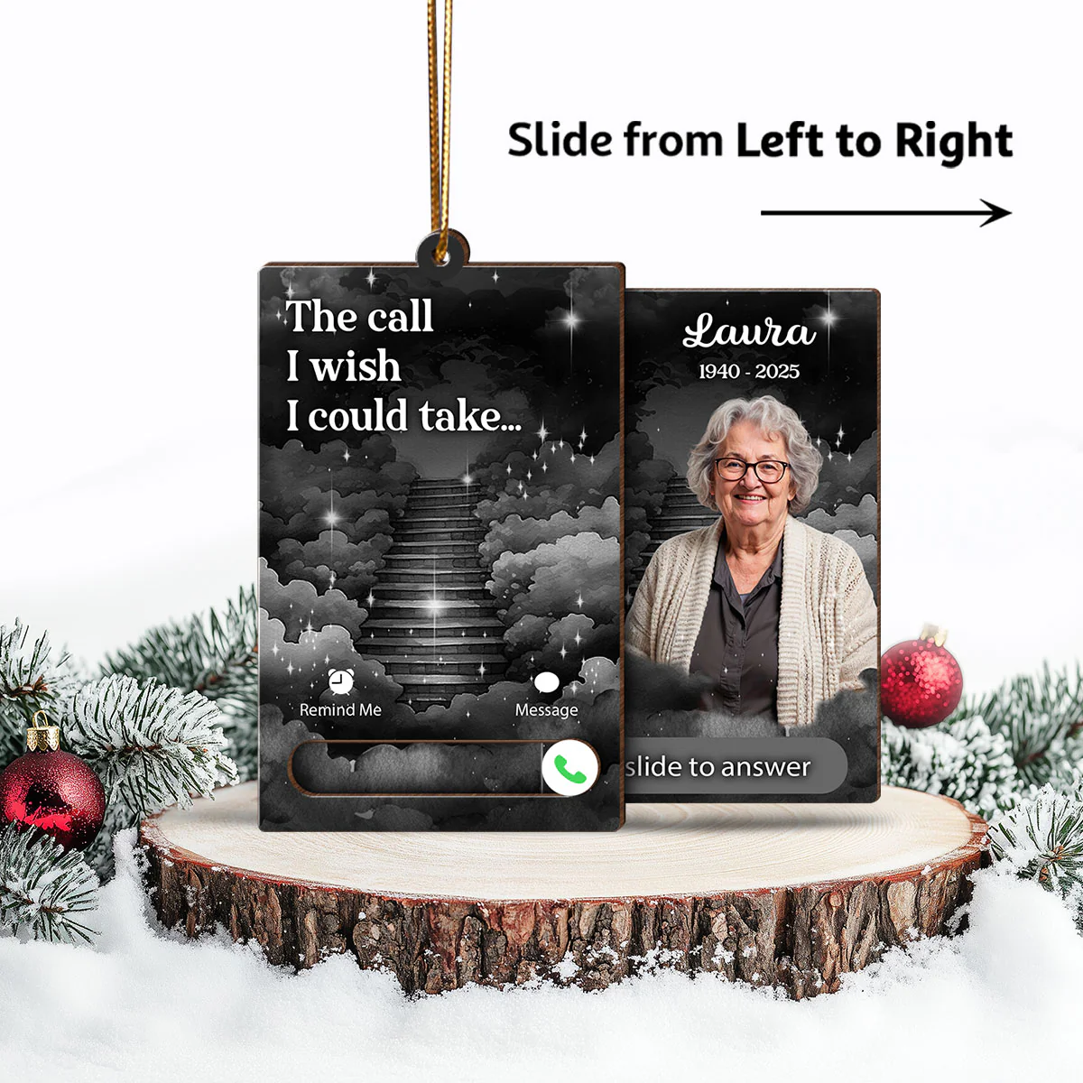 The Call I Wish I Could Take Custom Photo - Personalized Slider Ornament - Remembrance Keepsake - Image 2