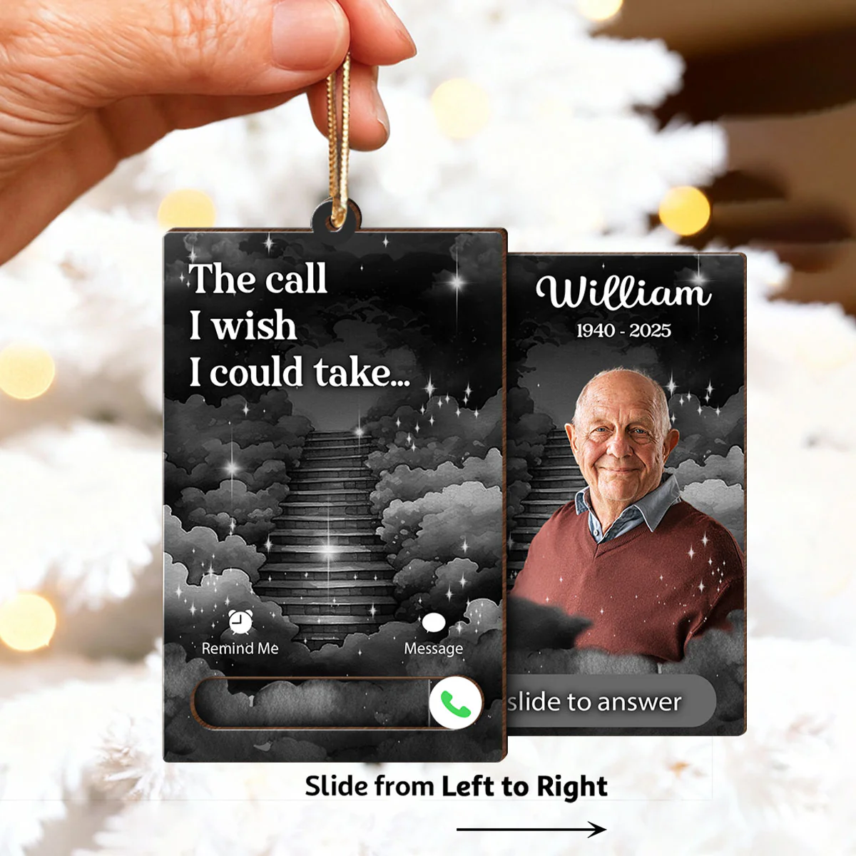 The Call I Wish I Could Take Custom Photo - Personalized Slider Ornament - Remembrance Keepsake - Image 5