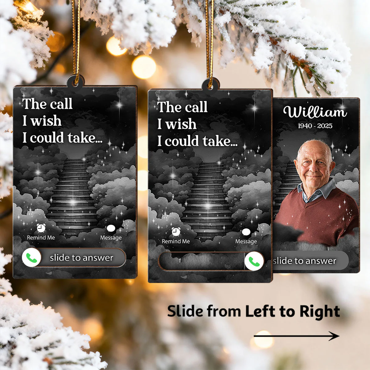 The Call I Wish I Could Take Custom Photo - Personalized Slider Ornament - Remembrance Keepsake - Image 6