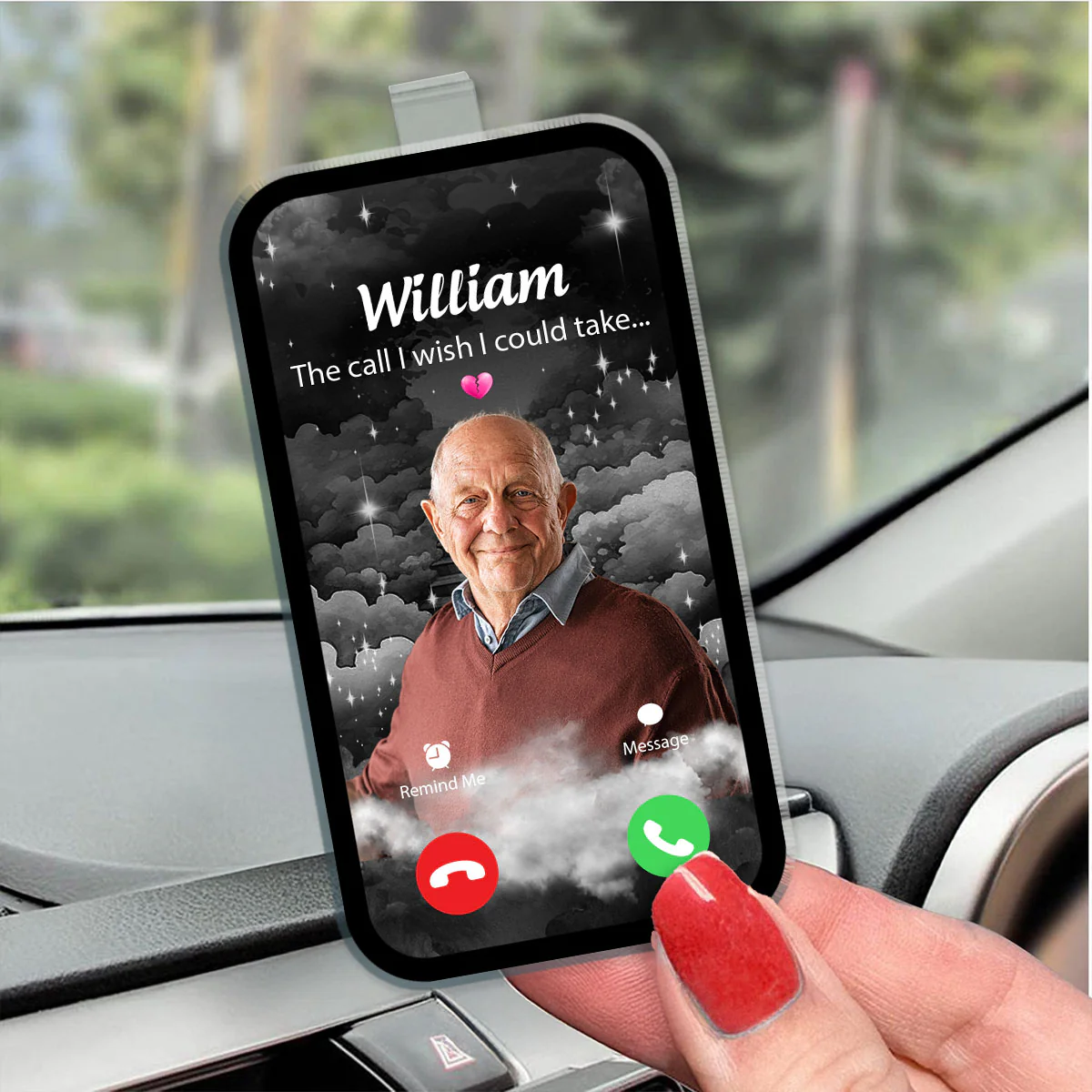 The Call I Wish I Could Take Memorial Gift Remembrance Keepsake Custom Photo Personalized Acrylic Car Visor - Image 2