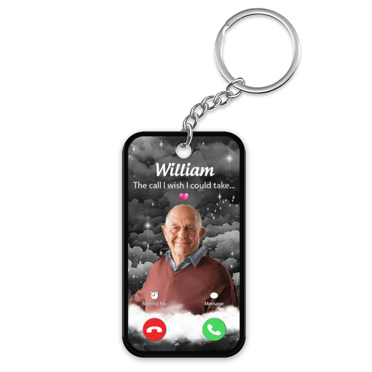 The Call I Wish I Could Take Memorial Sympathy Gift Remembrance Keepsake Photo Inserted Personalized Acrylic Keychain - Image 12