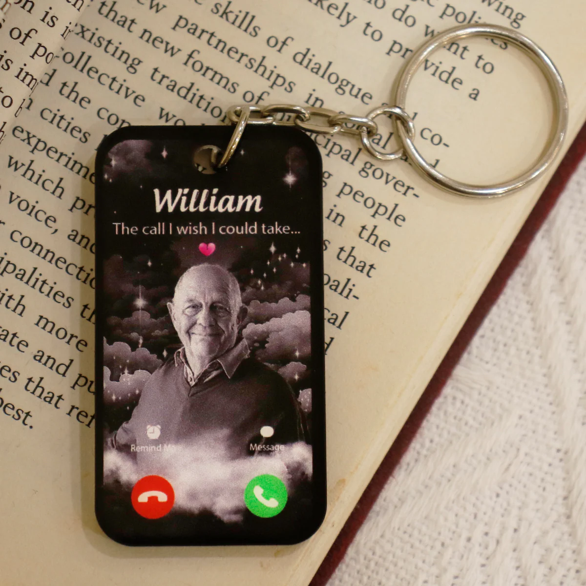 The Call I Wish I Could Take Memorial Sympathy Gift Remembrance Keepsake Photo Inserted Personalized Acrylic Keychain - Image 8