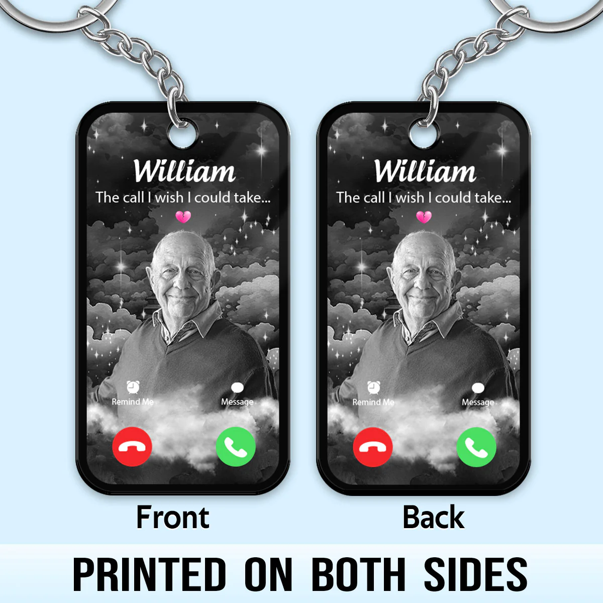 The Call I Wish I Could Take Memorial Sympathy Gift Remembrance Keepsake Photo Inserted Personalized Acrylic Keychain - Image 9