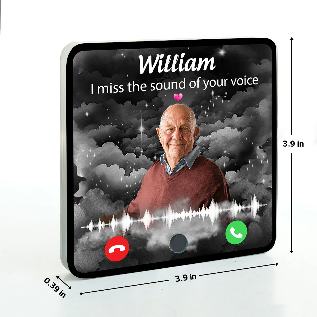 The Call I Wish I Could Take Memorial Voice Message Remembrance Keepsake Photo Inserted Personalized Music Fridge Magnet - Image 9