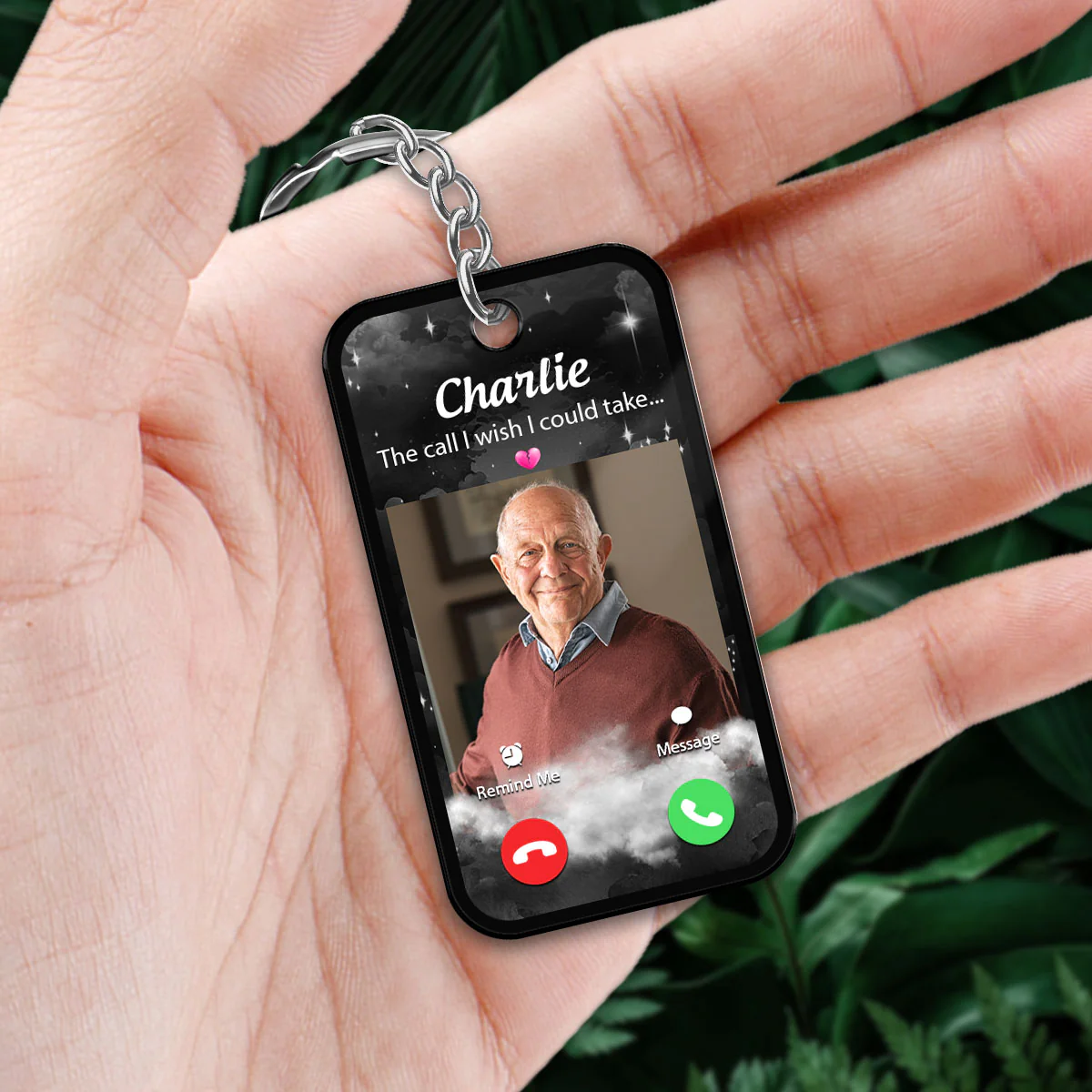 The Call I Wish Memorial Sympathy Gift Remembrance Keepsake Upload Your Photo Personalized Acrylic Keychain - Image 2