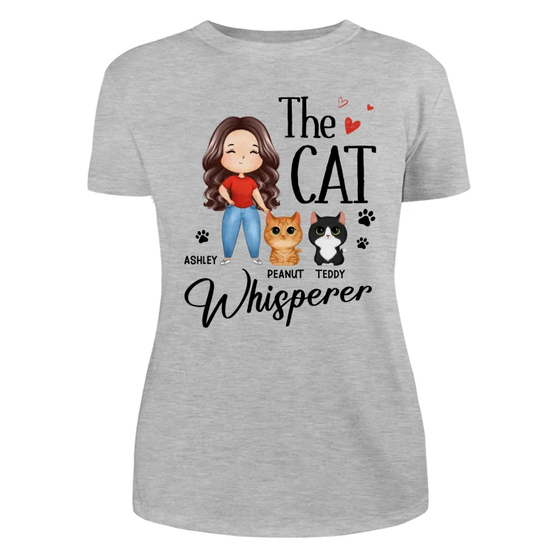 The Cat Whisperer Watercolor Woman And Watercolor Cute Cats Personalized Shirt - Image 10