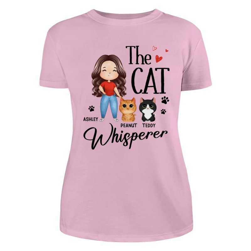 The Cat Whisperer Watercolor Woman And Watercolor Cute Cats Personalized Shirt - Image 11