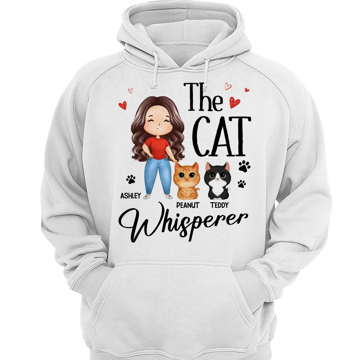 The Cat Whisperer Watercolor Woman And Watercolor Cute Cats Personalized Shirt - Image 3