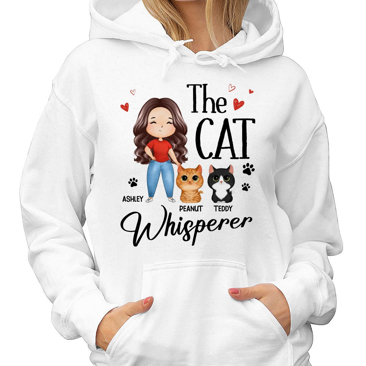 The Cat Whisperer Watercolor Woman And Watercolor Cute Cats Personalized Shirt - Image 4