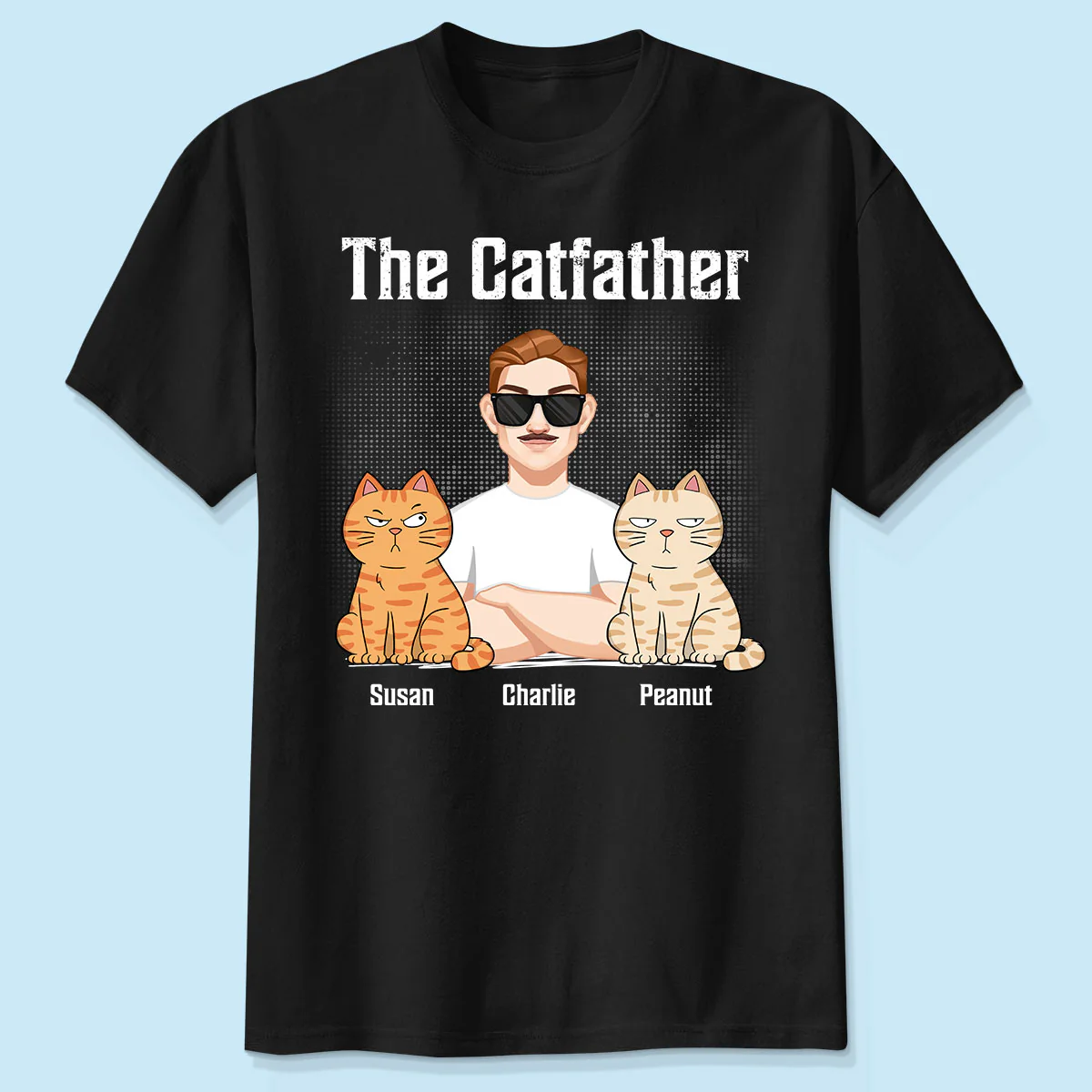 The Catfather Cat Dad Crossed Arms Personalized Shirt