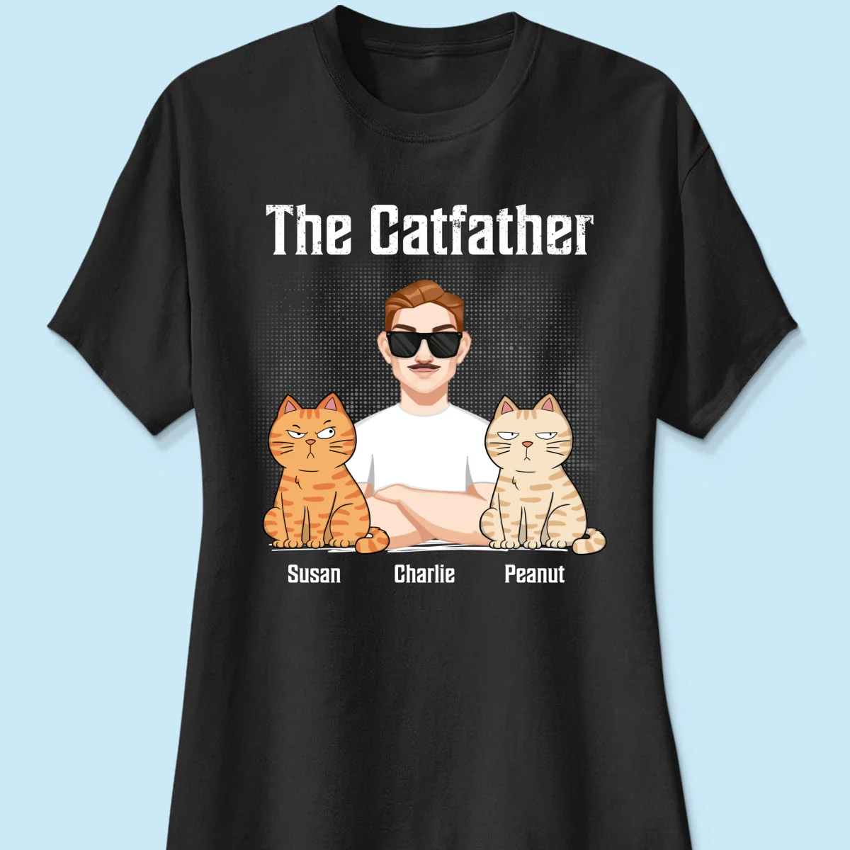 The Catfather Cat Dad Crossed Arms Personalized Shirt - Image 10