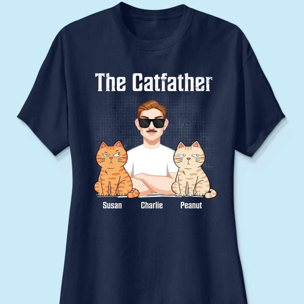 The Catfather Cat Dad Crossed Arms Personalized Shirt - Image 11