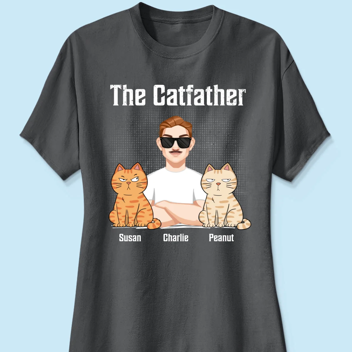 The Catfather Cat Dad Crossed Arms Personalized Shirt - Image 12