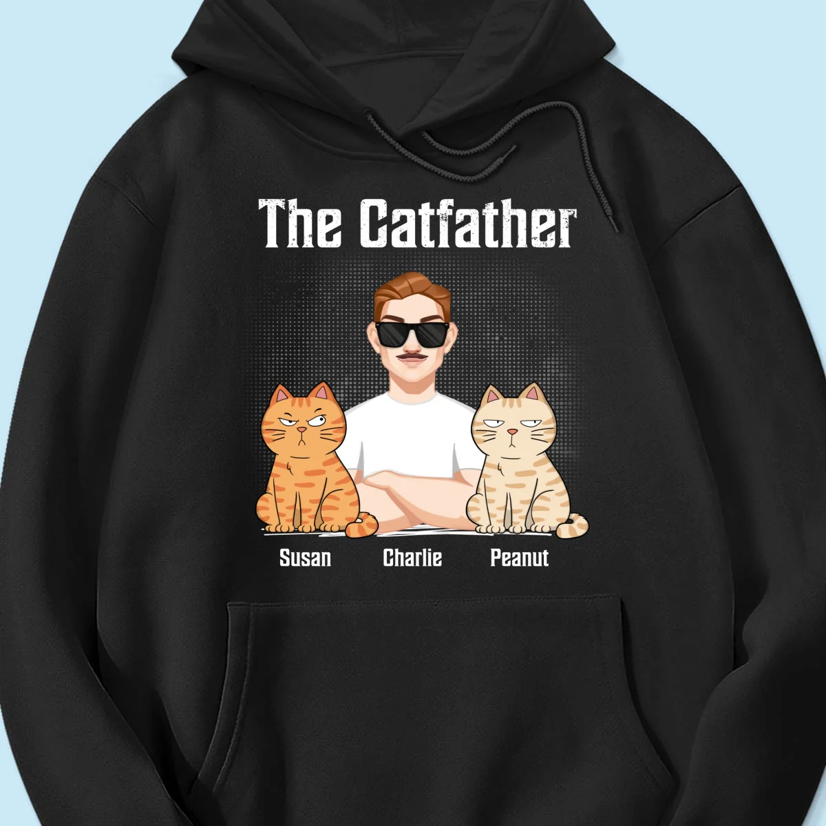 The Catfather Cat Dad Crossed Arms Personalized Shirt - Image 13