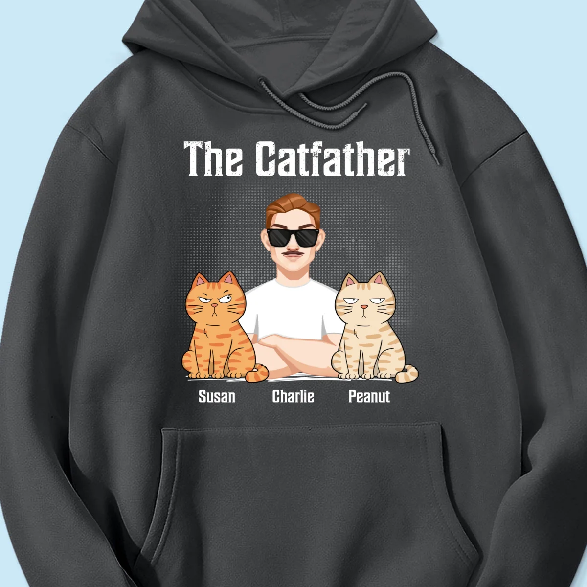 The Catfather Cat Dad Crossed Arms Personalized Shirt - Image 15