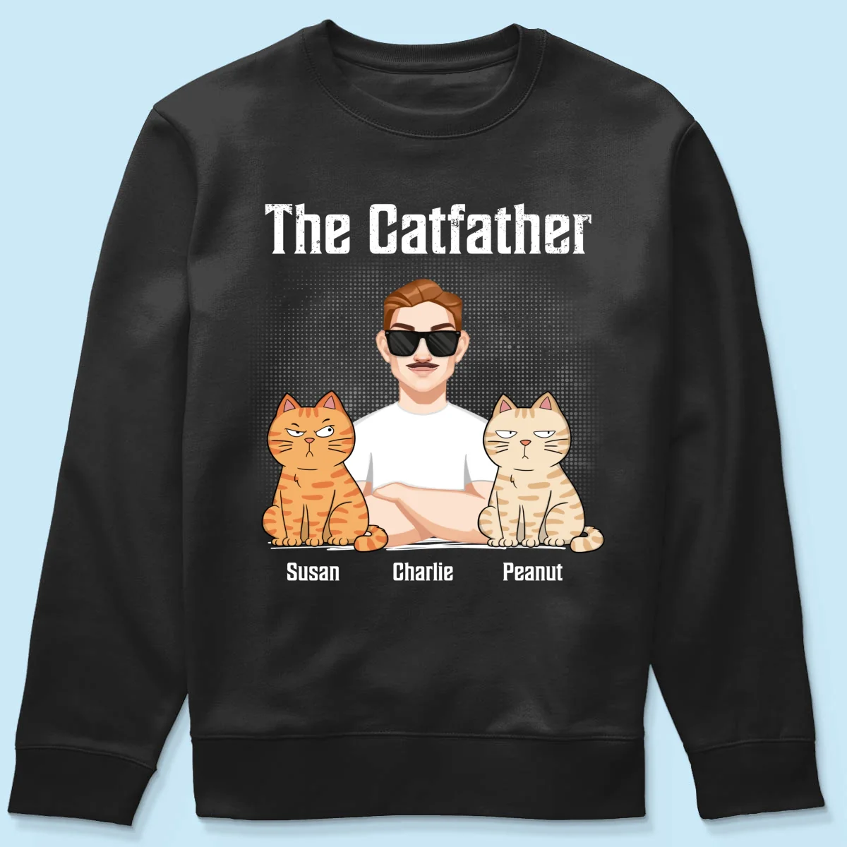 The Catfather Cat Dad Crossed Arms Personalized Shirt - Image 16
