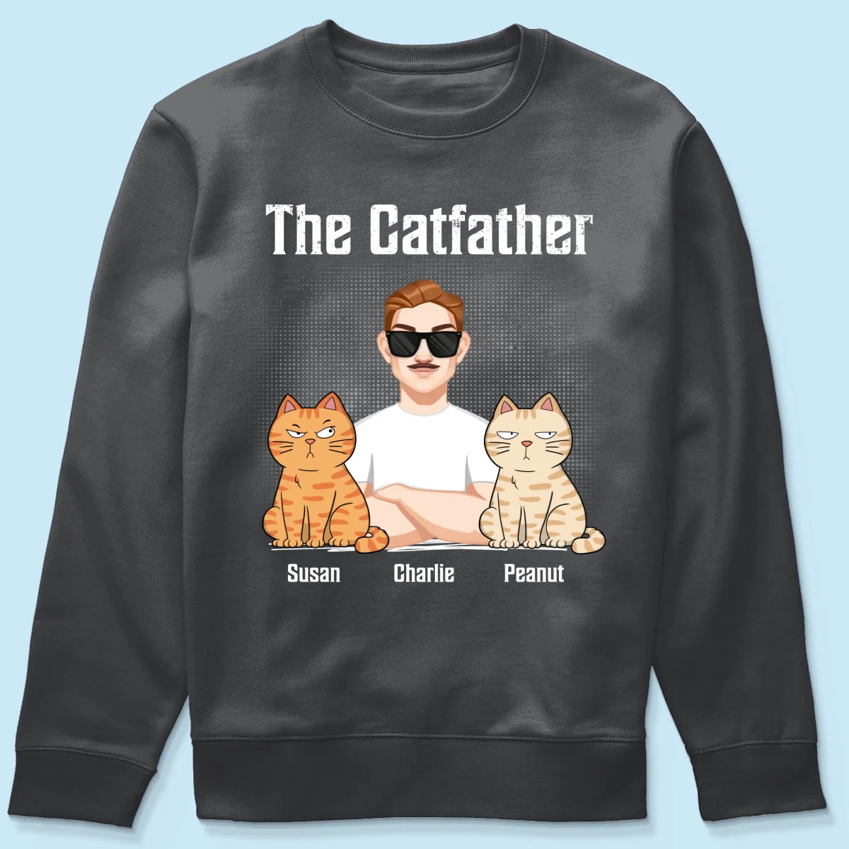 The Catfather Cat Dad Crossed Arms Personalized Shirt - Image 18