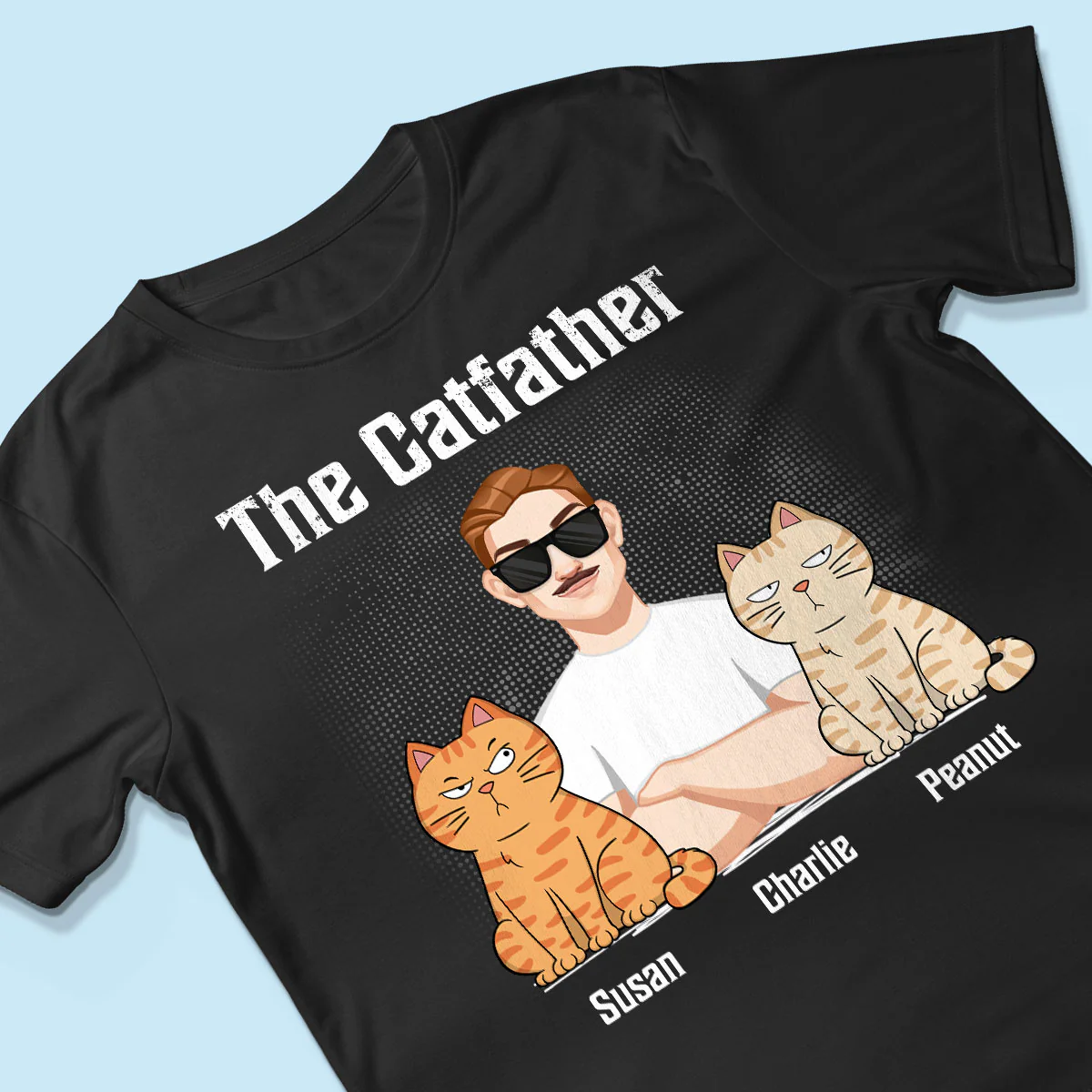 The Catfather Cat Dad Crossed Arms Personalized Shirt - Image 3