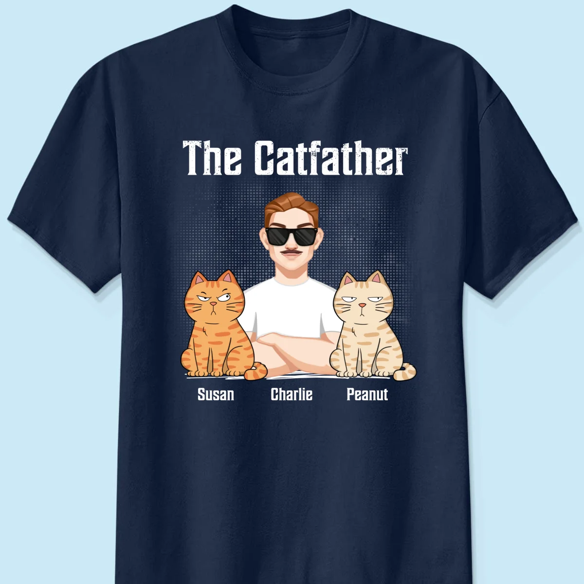 The Catfather Cat Dad Crossed Arms Personalized Shirt - Image 8