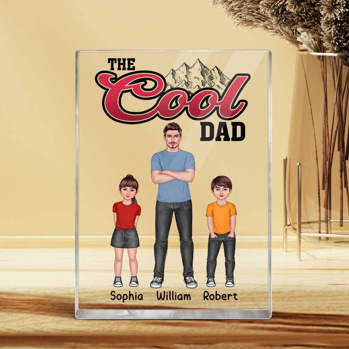 The Cool Dad Personalized Rectangle Acrylic Block Plaque