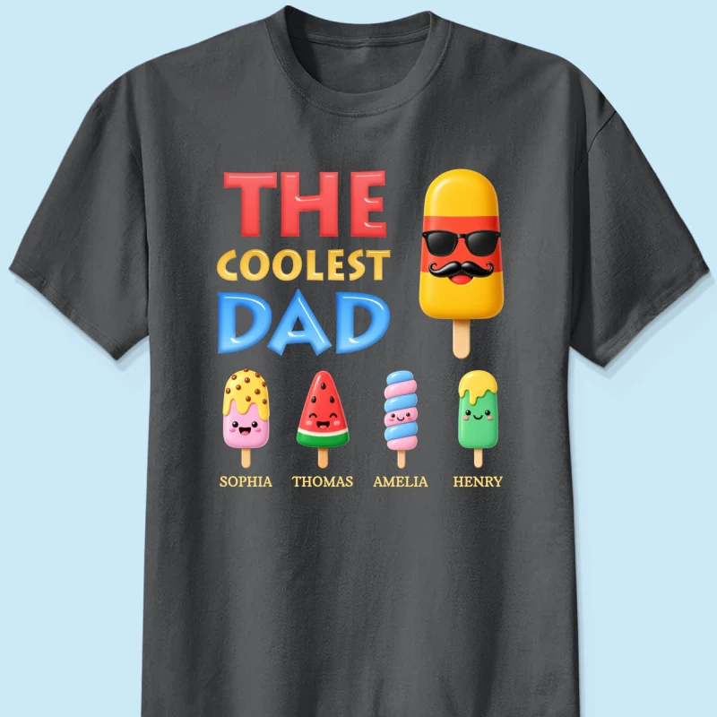 The Coolest Dad Grandpa Funny - Personalized Shirt - Heartfelt Gift For Dad, Grandpa, Husband - Image 13