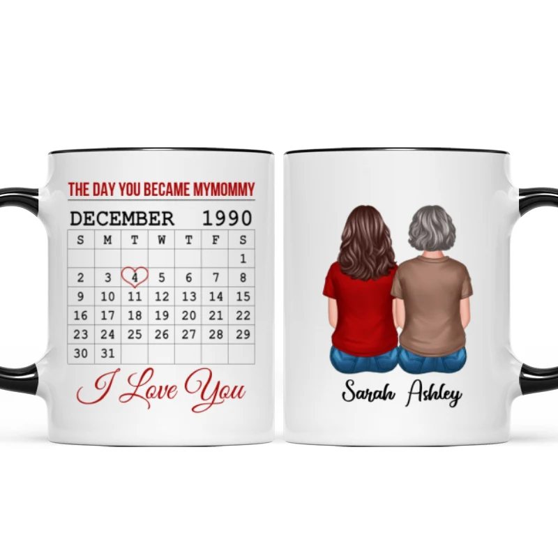 The Day You Became Calendar Family Gift Personalized Mug - Image 5