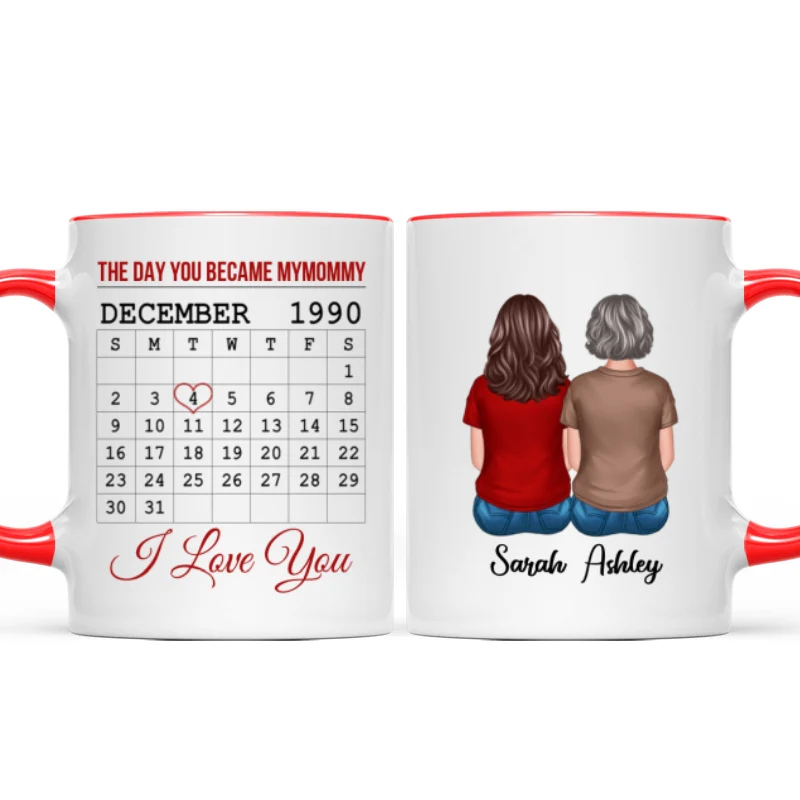 The Day You Became Calendar Family Gift Personalized Mug - Image 7