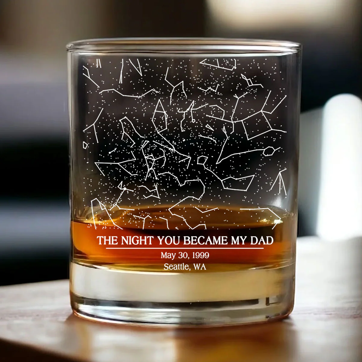 The Day You Became My Dad Custom Star Map by Date Personalized Wine Glass, Father's Day Gift for Dad, Gift for Husband - Image 5
