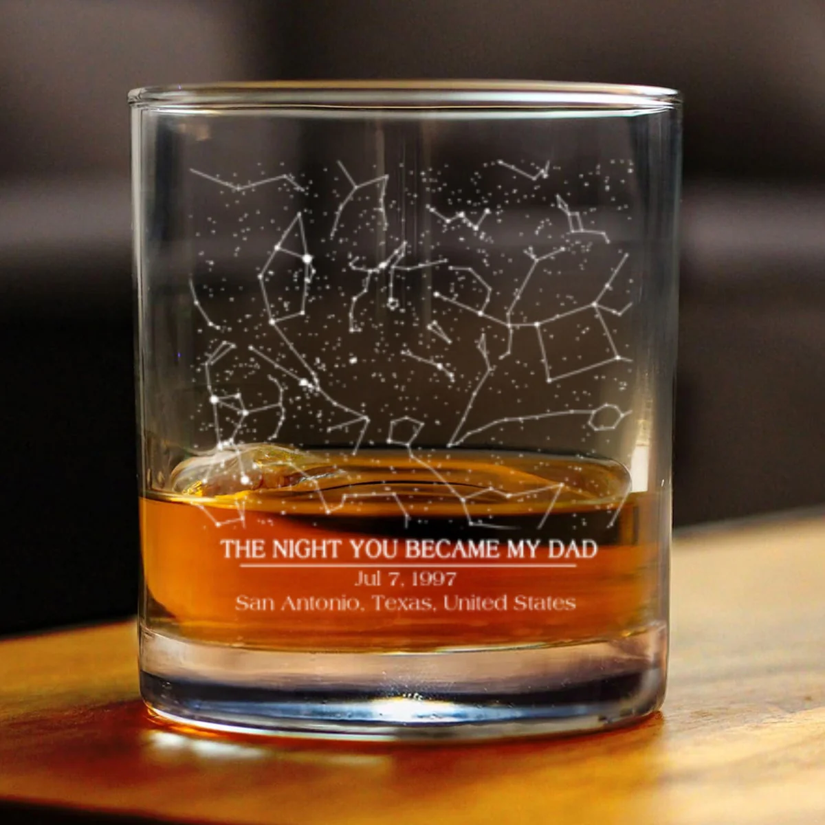 The Day You Became My Dad Custom Star Map by Date Personalized Wine Glass, Father's Day Gift for Dad, Gift for Husband - Image 9
