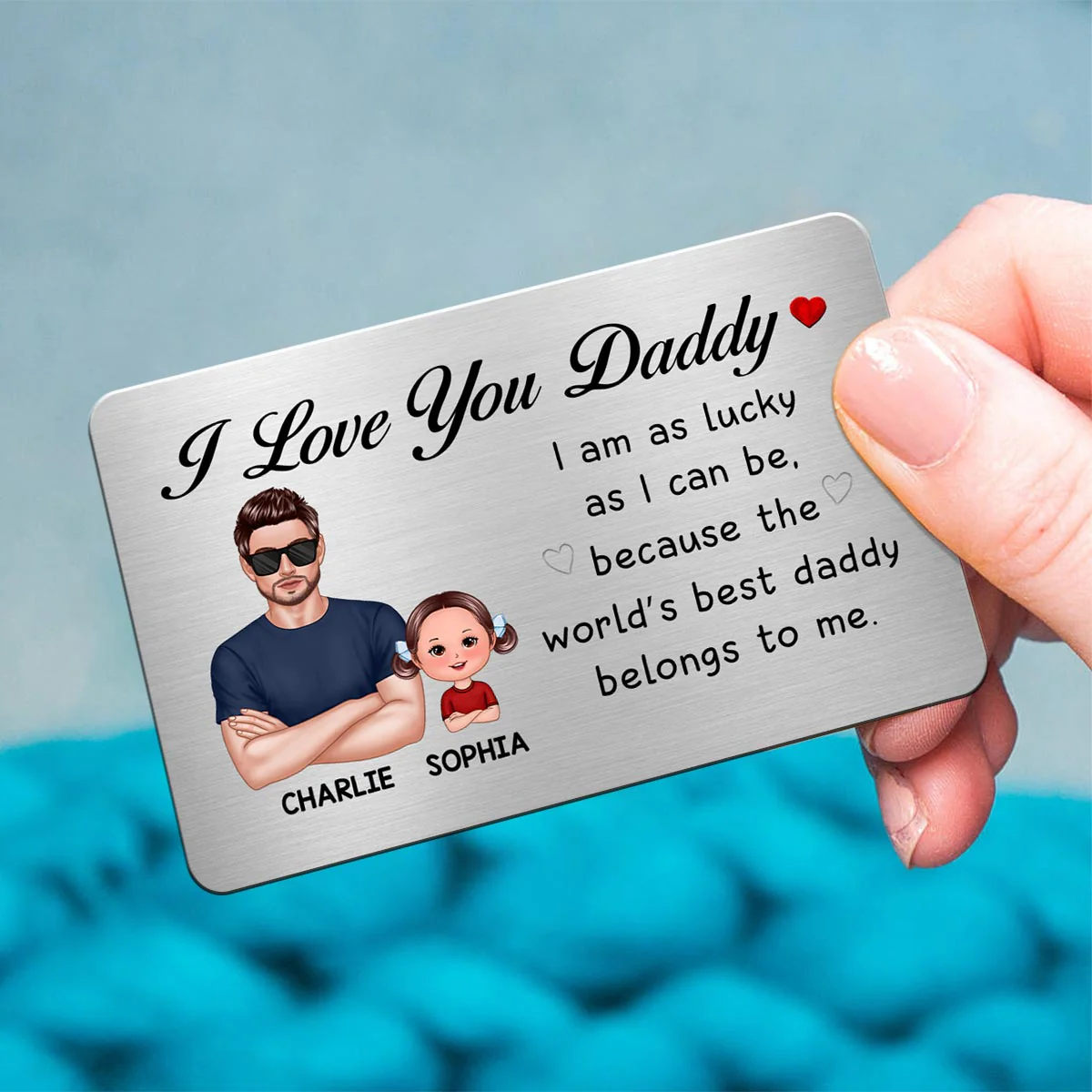 The Day You Became My Daddy Calendar Personalized Wallet Insert Metal Wallet Card - Image 4