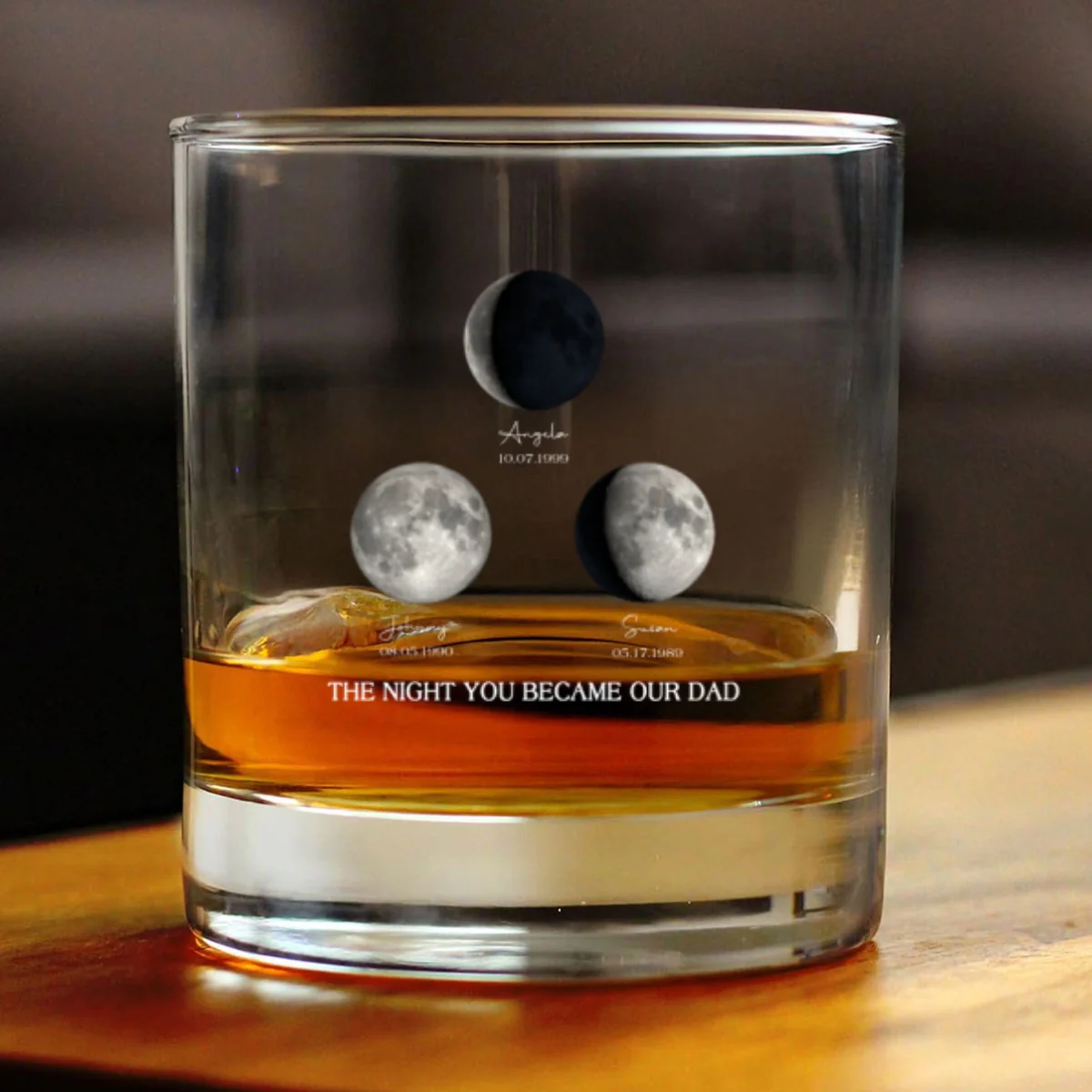 The Day You Became Our Dad, Custom Birth Moon Phase by Date Personalized Wine Glass, Father's Day Gift for Dad, Gift for Husband - Image 10