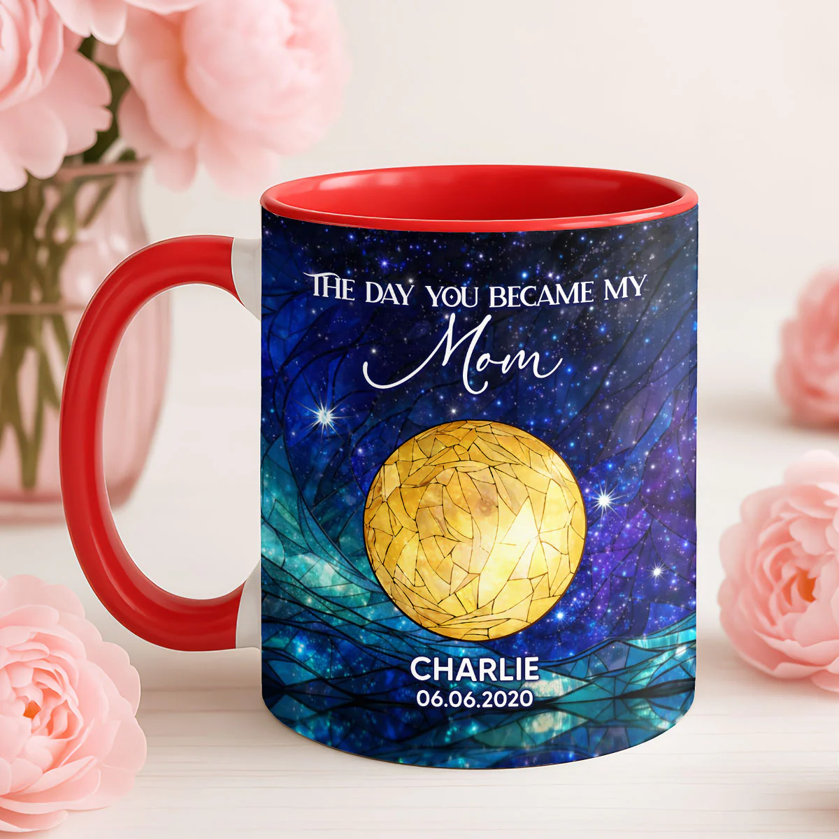 The Day You Became Our Mom, Custom Moon Phase by Date - Personalized Mug - Heartfelt Mother's Day Gift for Mom, Wife - Image 3