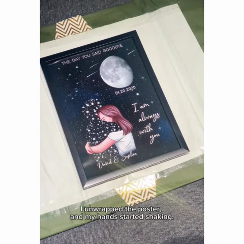 The Day You Said Goodbye Woman With Lost Loved One Memorial Moon Phase Personalized Poster - Image 2