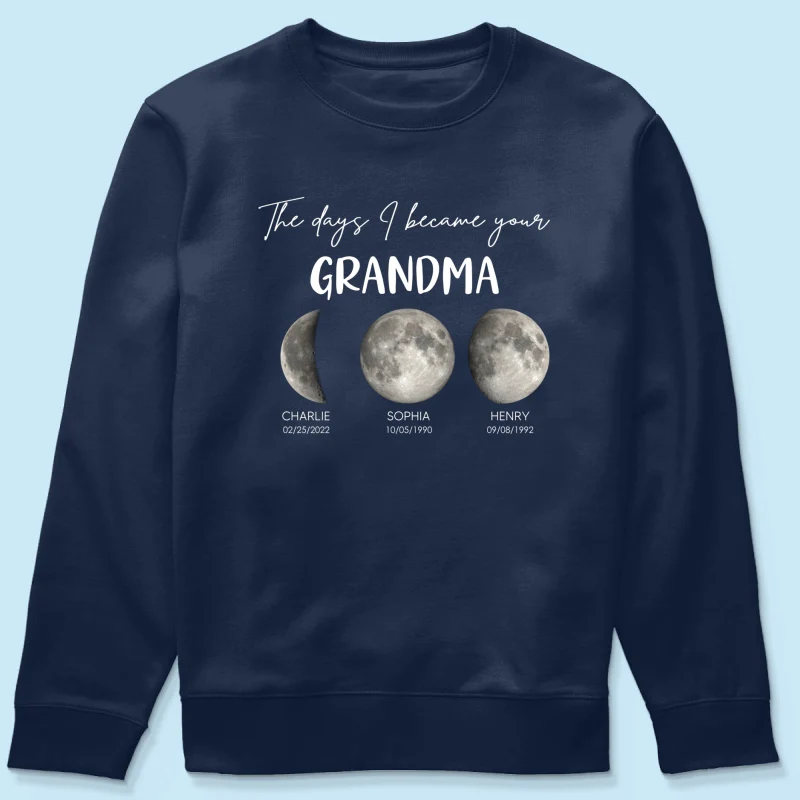 The Days I Became A Grandma Custom Grandkids Birth Moon Phase - Personalized Shirt - Mother's Day Gift For Grandma - Image 26