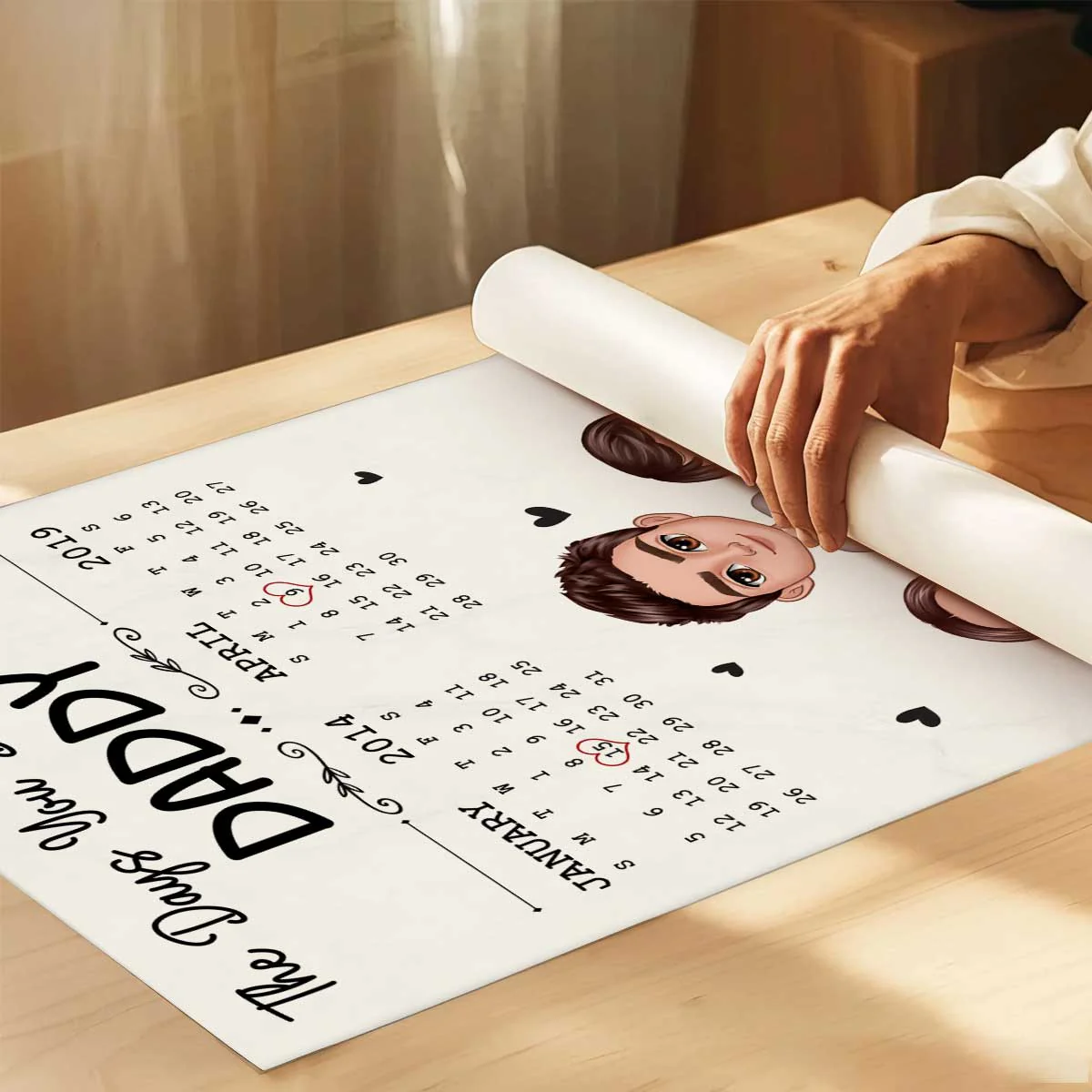 The Days You Became Our Dad Man & Doll Kids Personalized Poster, Gift For Dad - Image 3